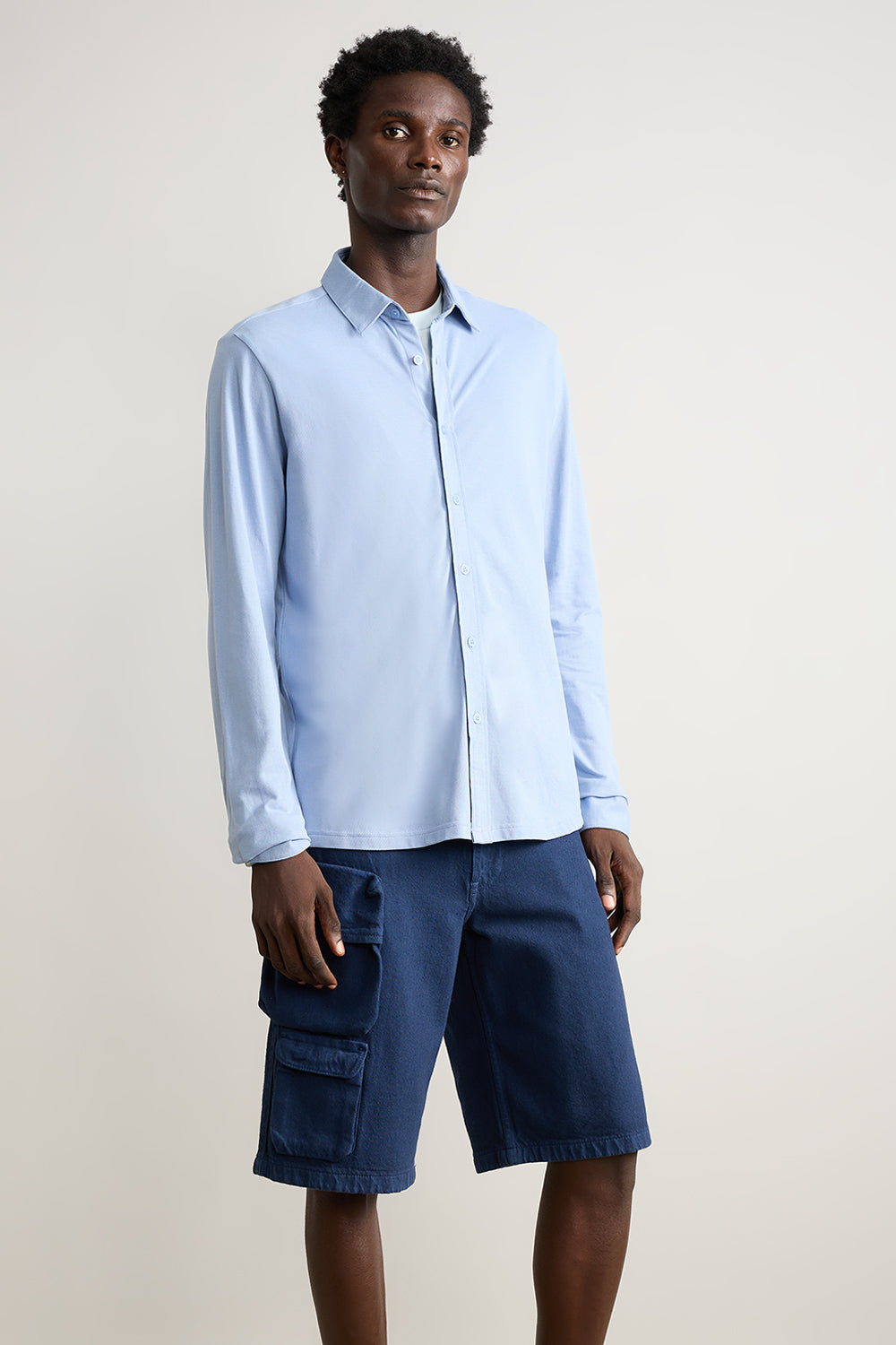 Classic Solid Men's Shirt - Cashmere Blue