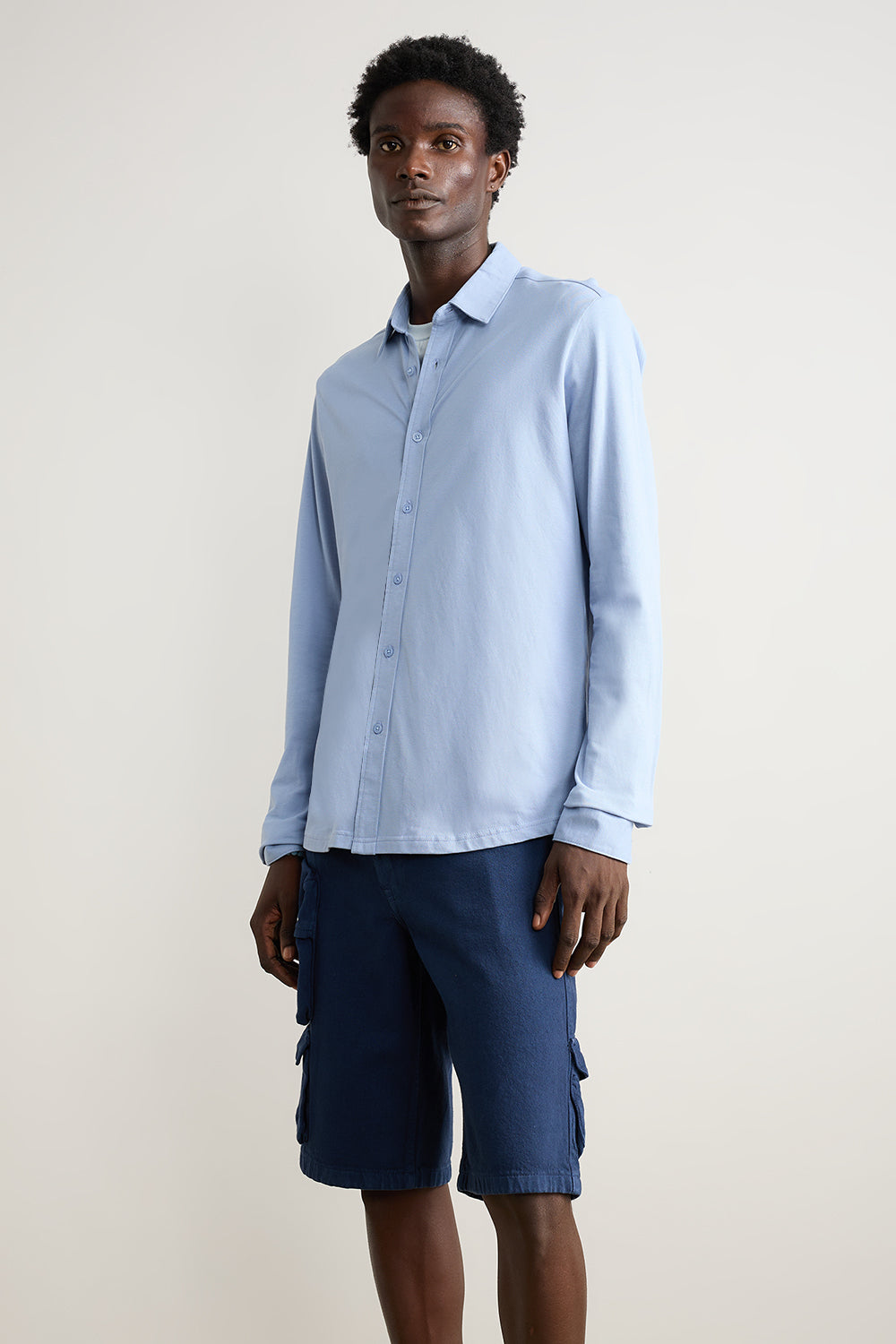 Classic Solid Men's Shirt - Cashmere Blue