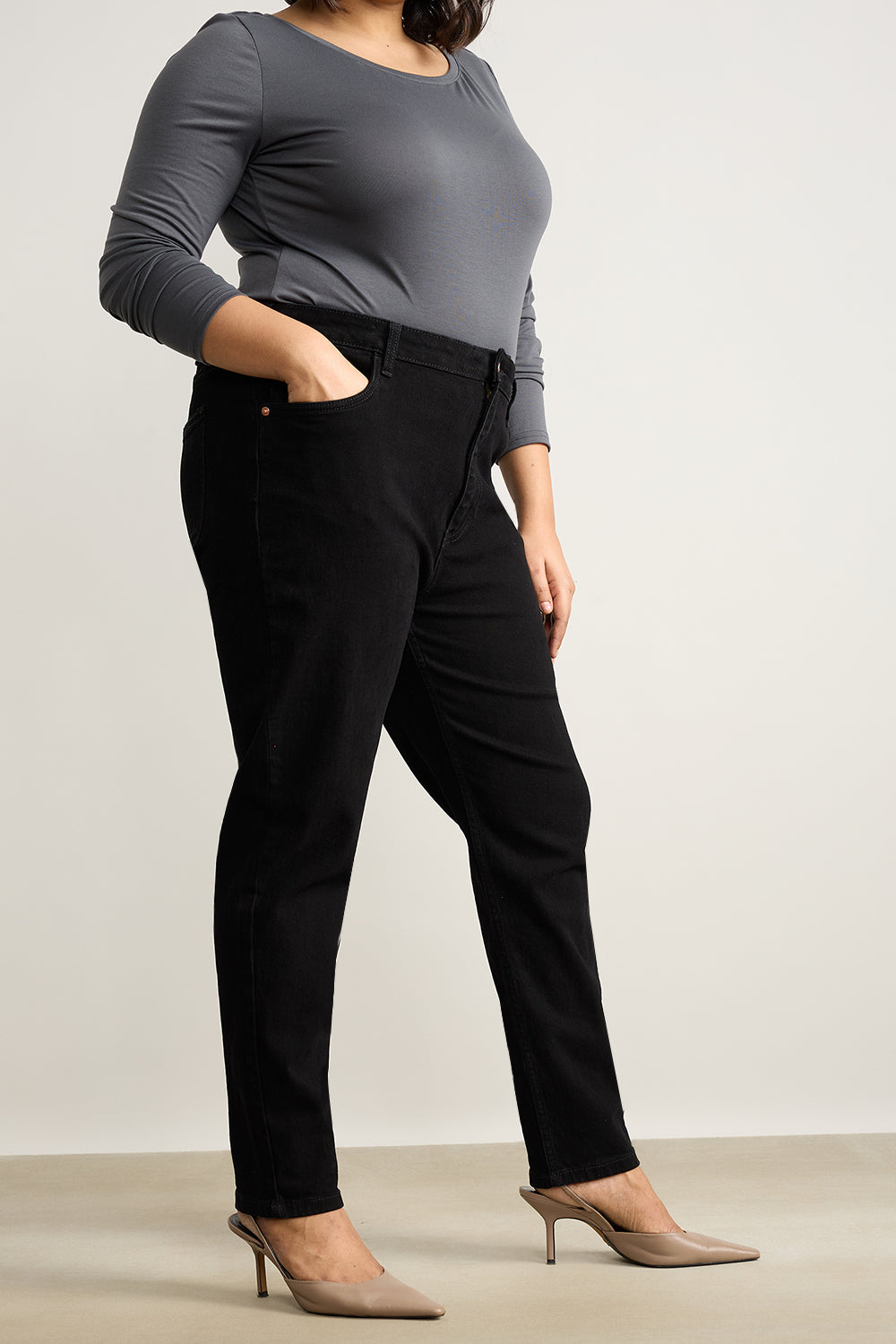 Curve Matte Black Skinny Jeans