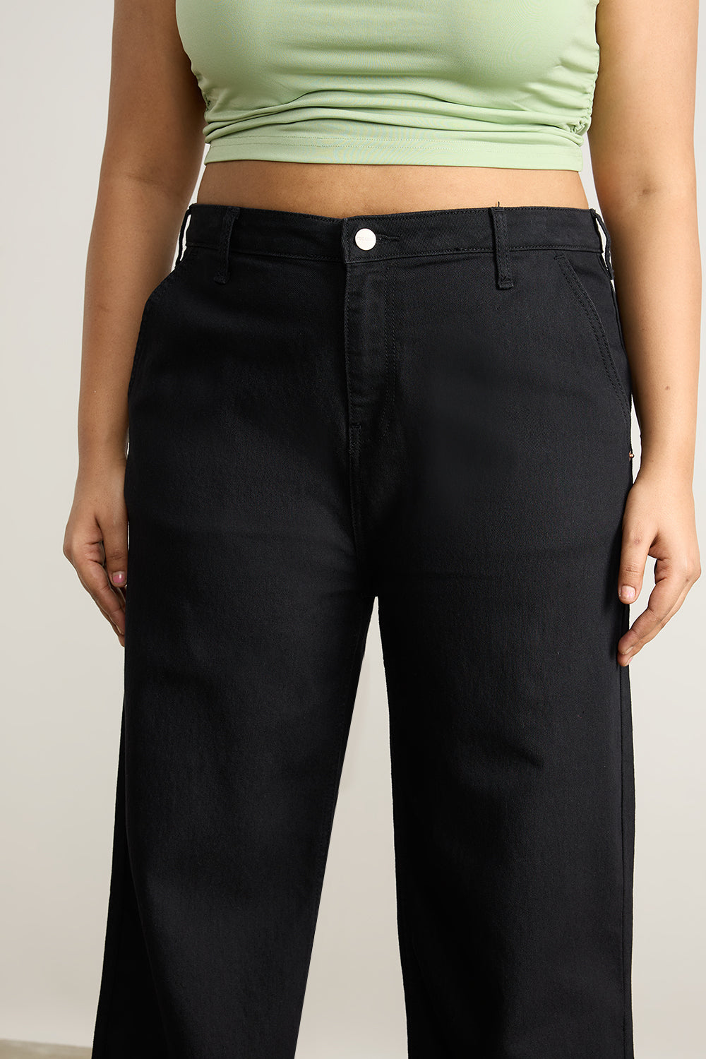 Curve Jet Black Jive Wide Jeans