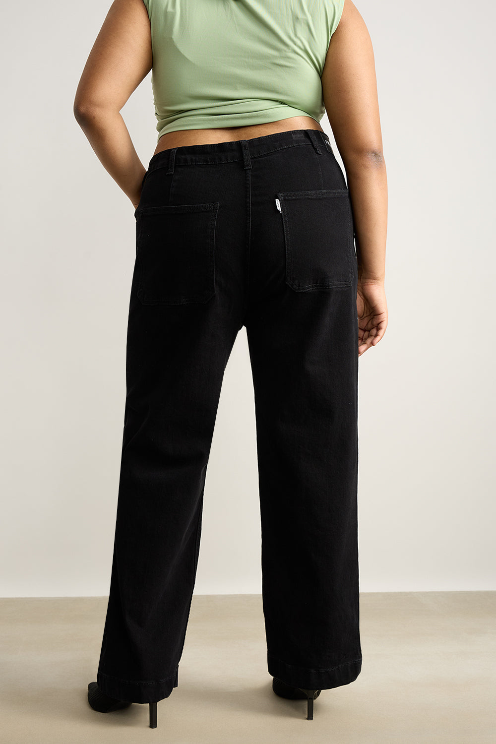 Curve Charcoal Charm High Waist Straight Jeans