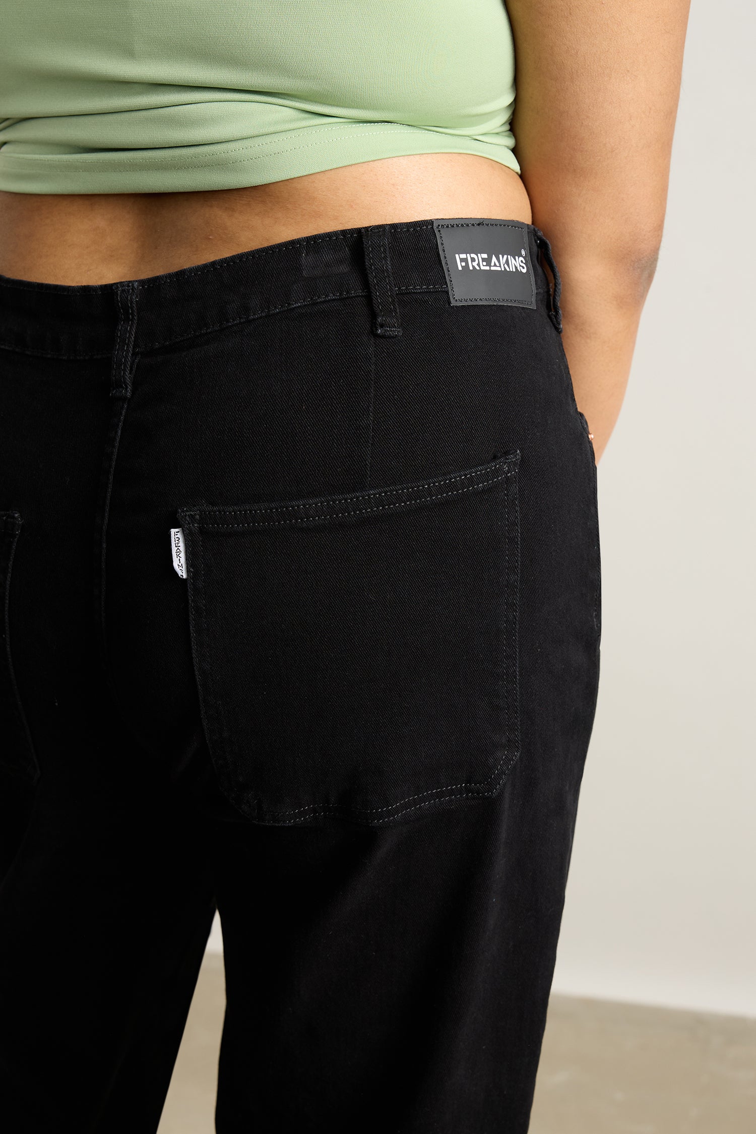 Curve Charcoal Charm High Waist Straight Jeans