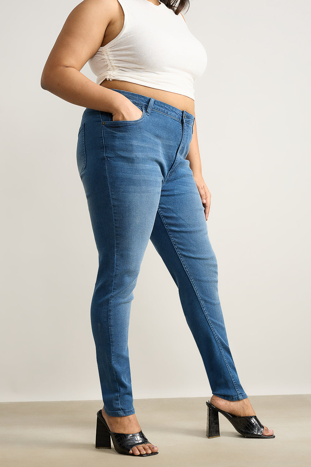 Curvy Indigo High Rise Skinny Jeans