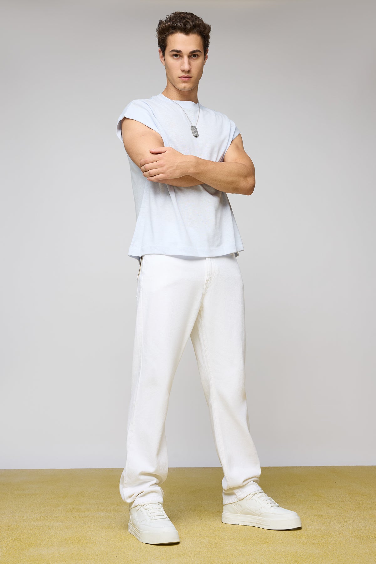 Urban White Men's Slim Straight Jeans