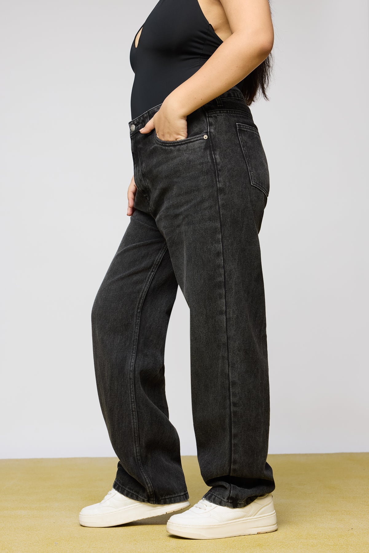Curve Chic Charcoal Straight Jeans