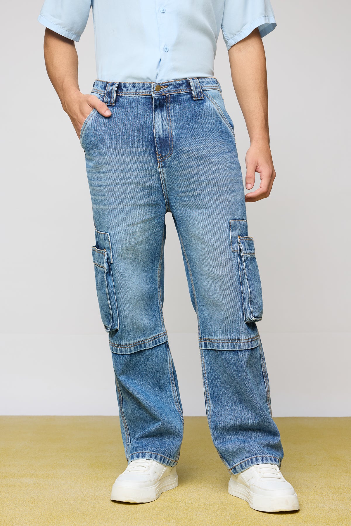 Mid Blue Men's Utility Jeans