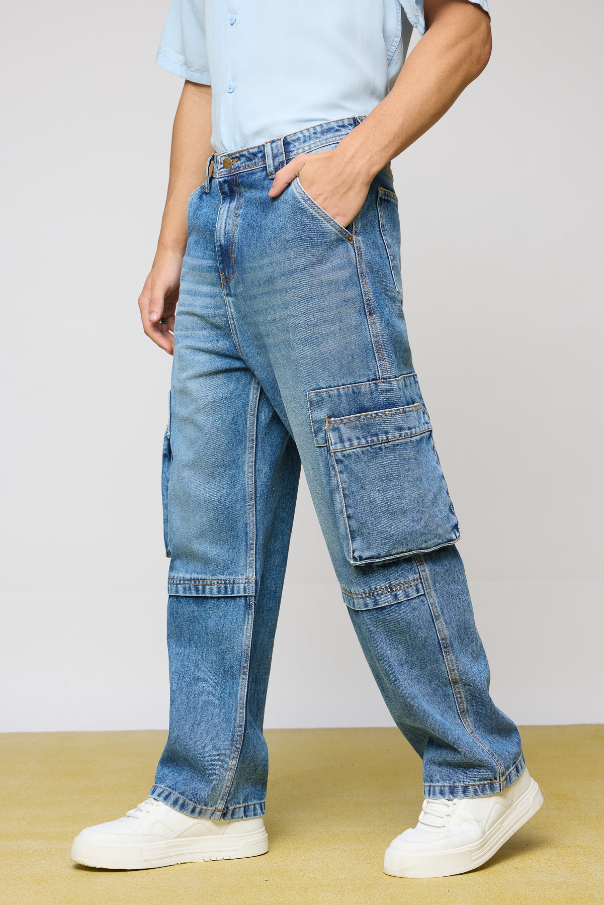 Mid Blue Men's Utility Jeans