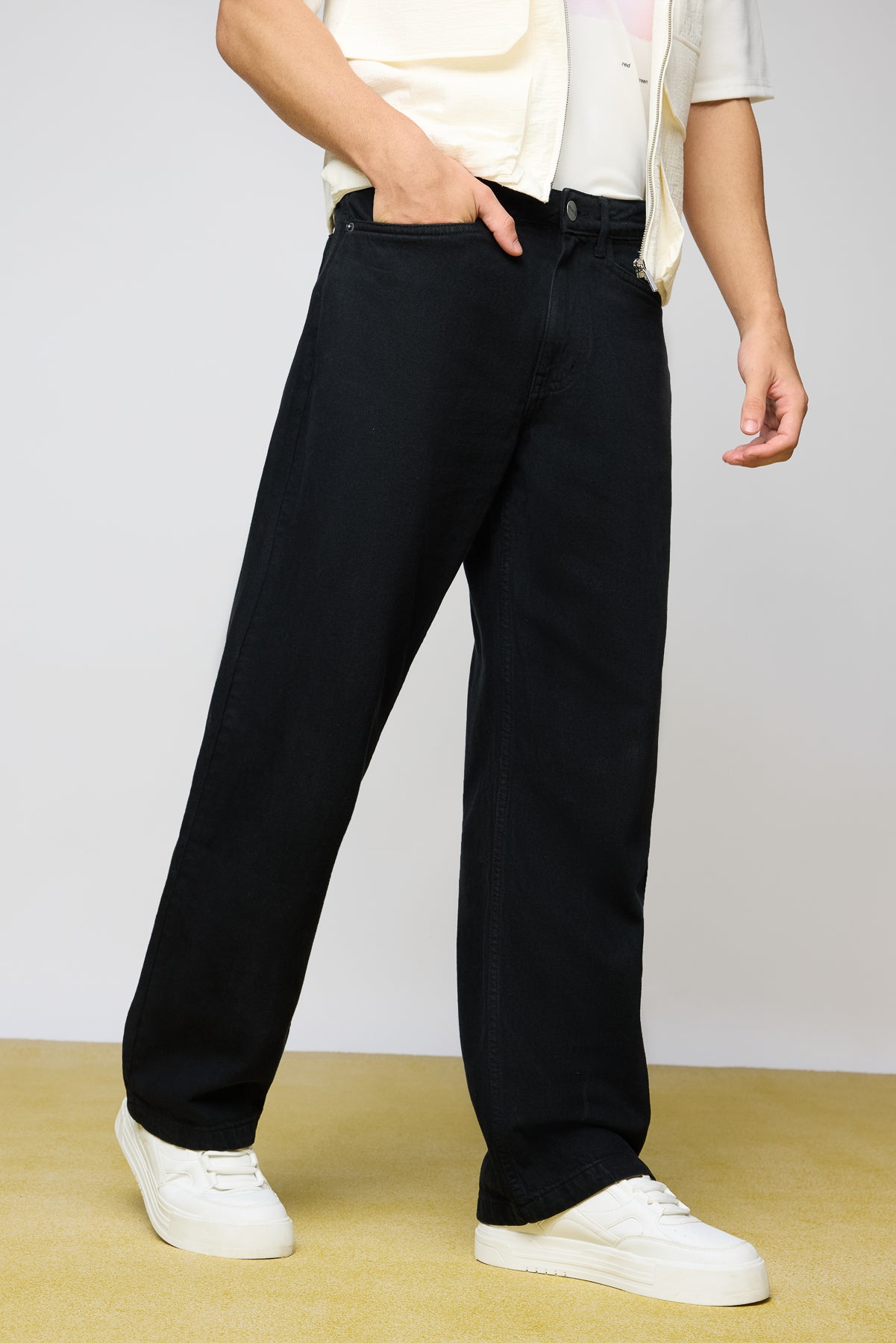 Urban Eclipse Black Men's Baggy Straight Jeans