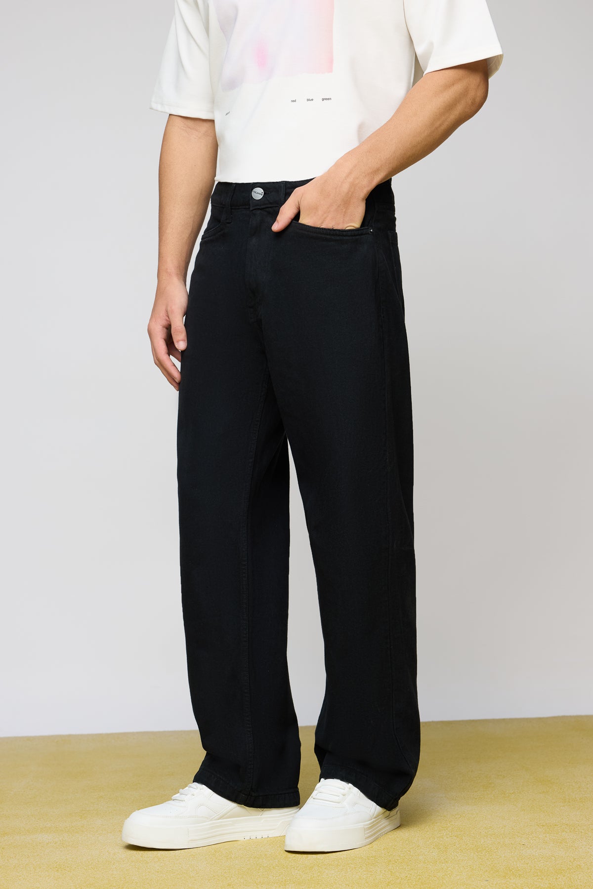 Urban Eclipse Black Men's Baggy Straight Jeans