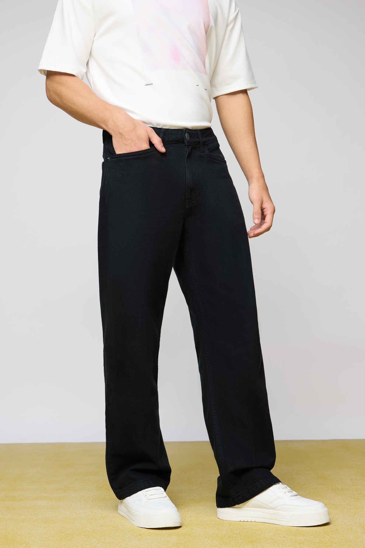 Urban Eclipse Black Men's Baggy Straight Jeans