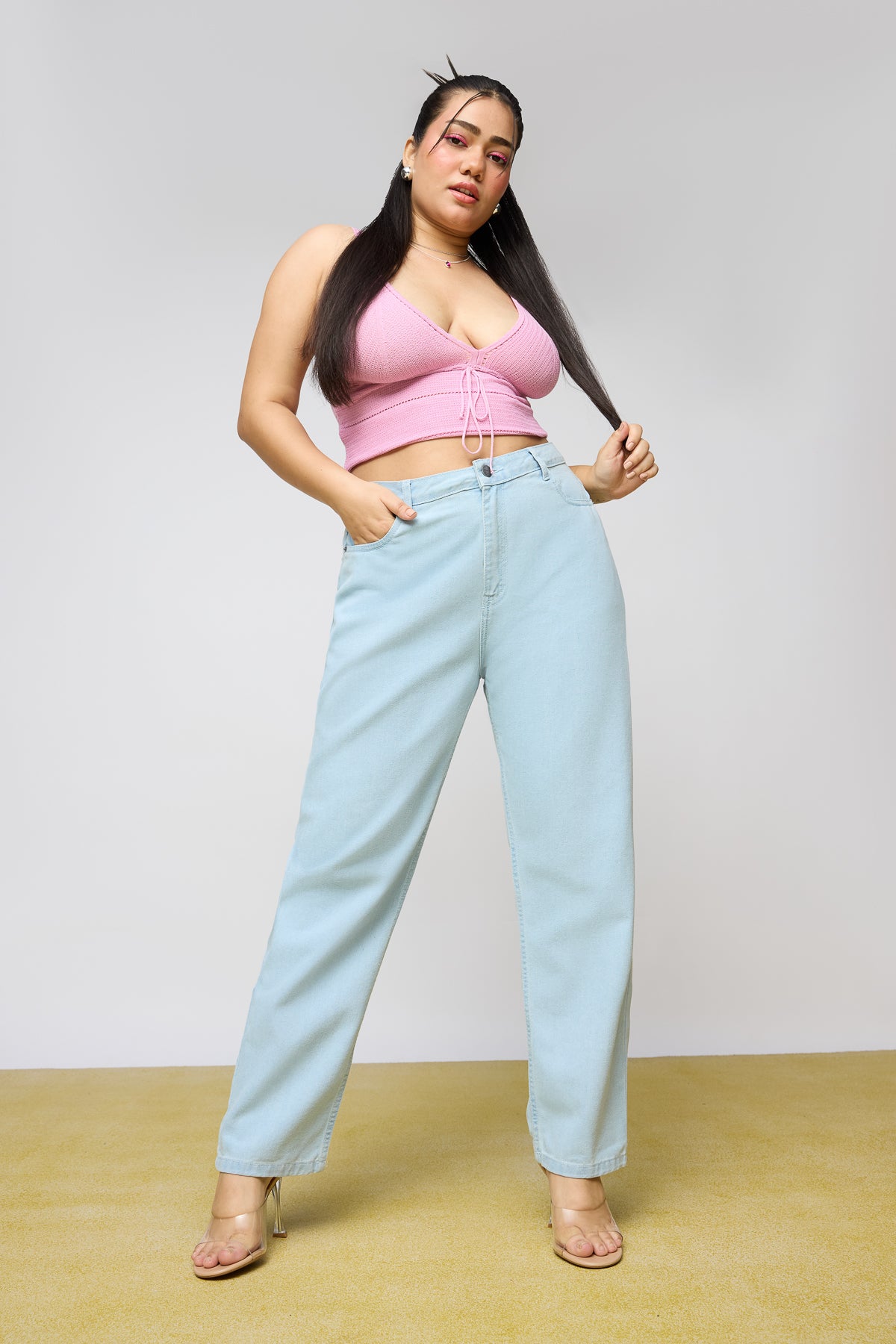 Curve Dreamy Blue Denim Mom Fit Jeans