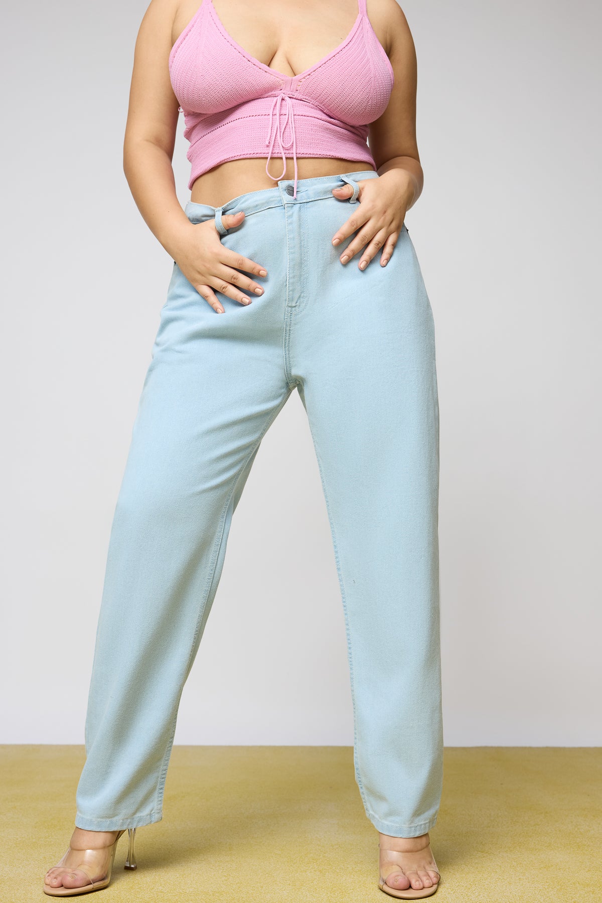 Curve Dreamy Blue Denim Mom Fit Jeans
