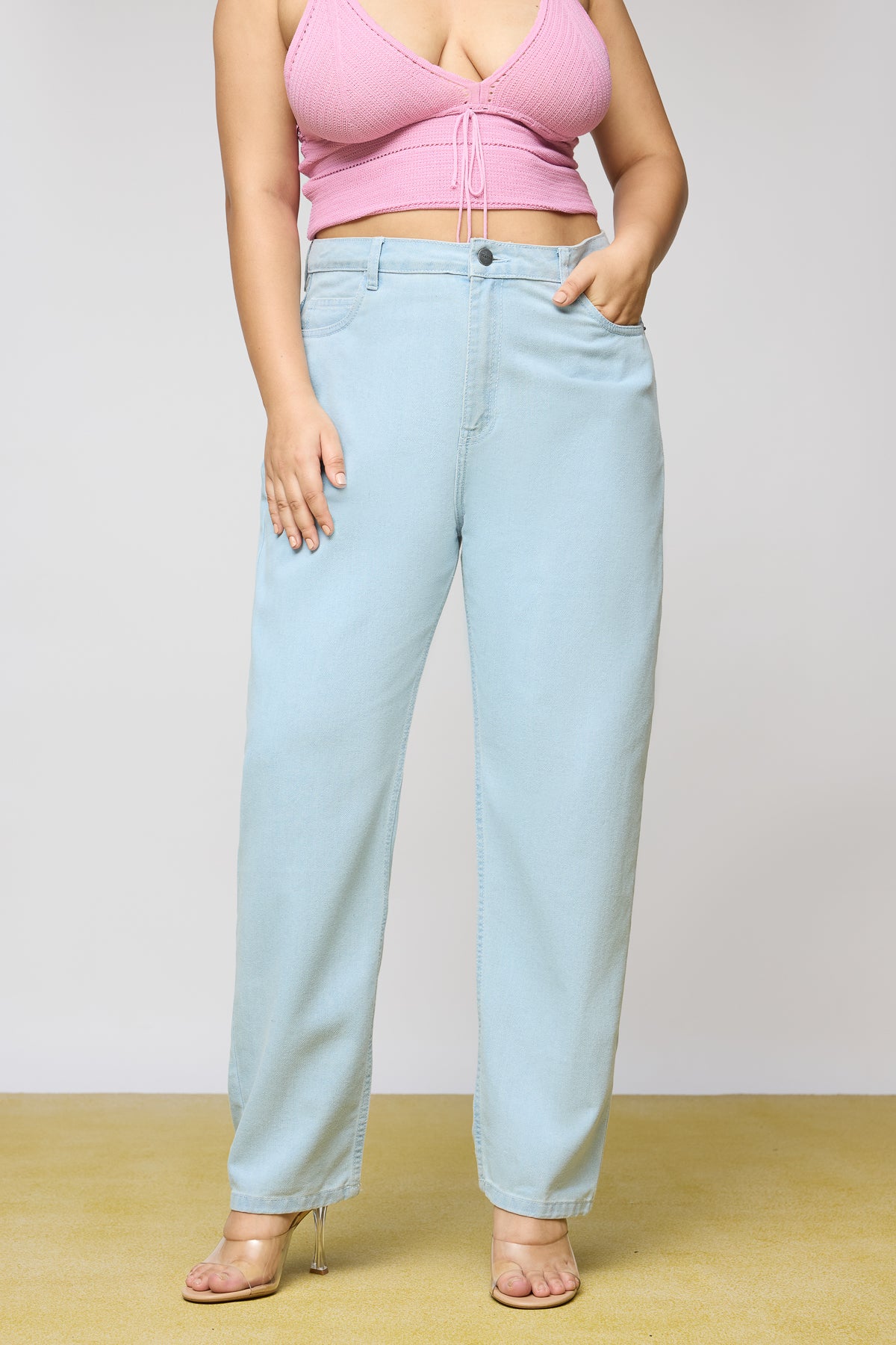 Curve Dreamy Blue Denim Mom Fit Jeans