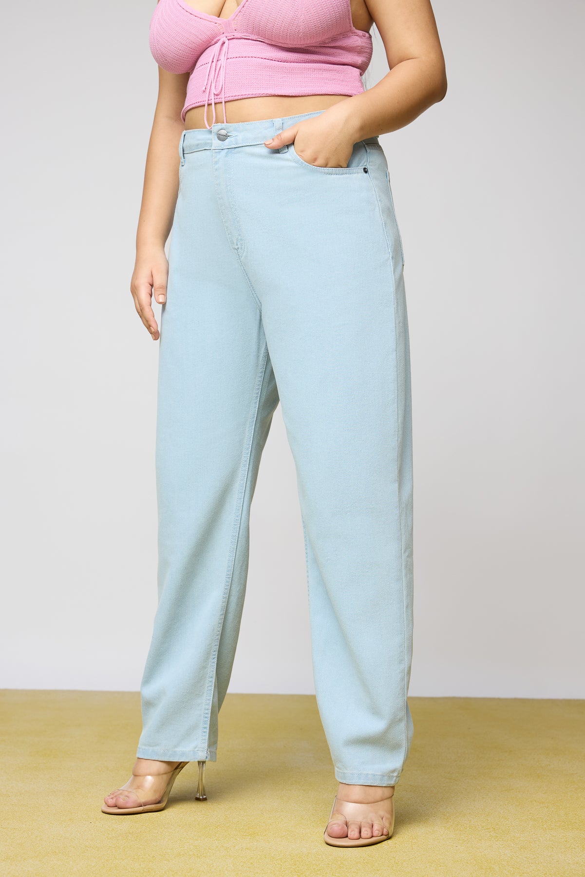 Curve Dreamy Blue Denim Mom Fit Jeans