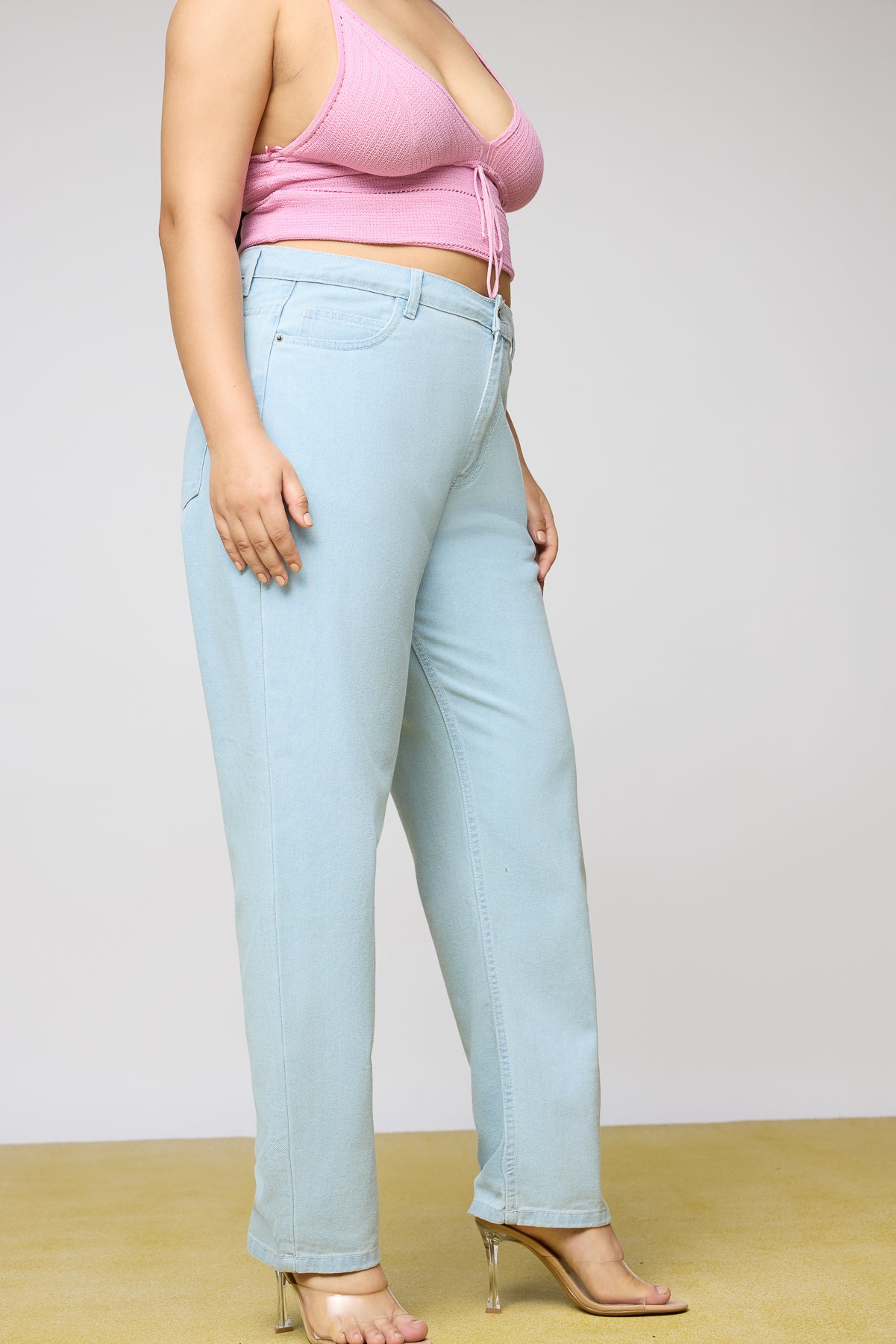 Curve Dreamy Blue Denim Mom Fit Jeans