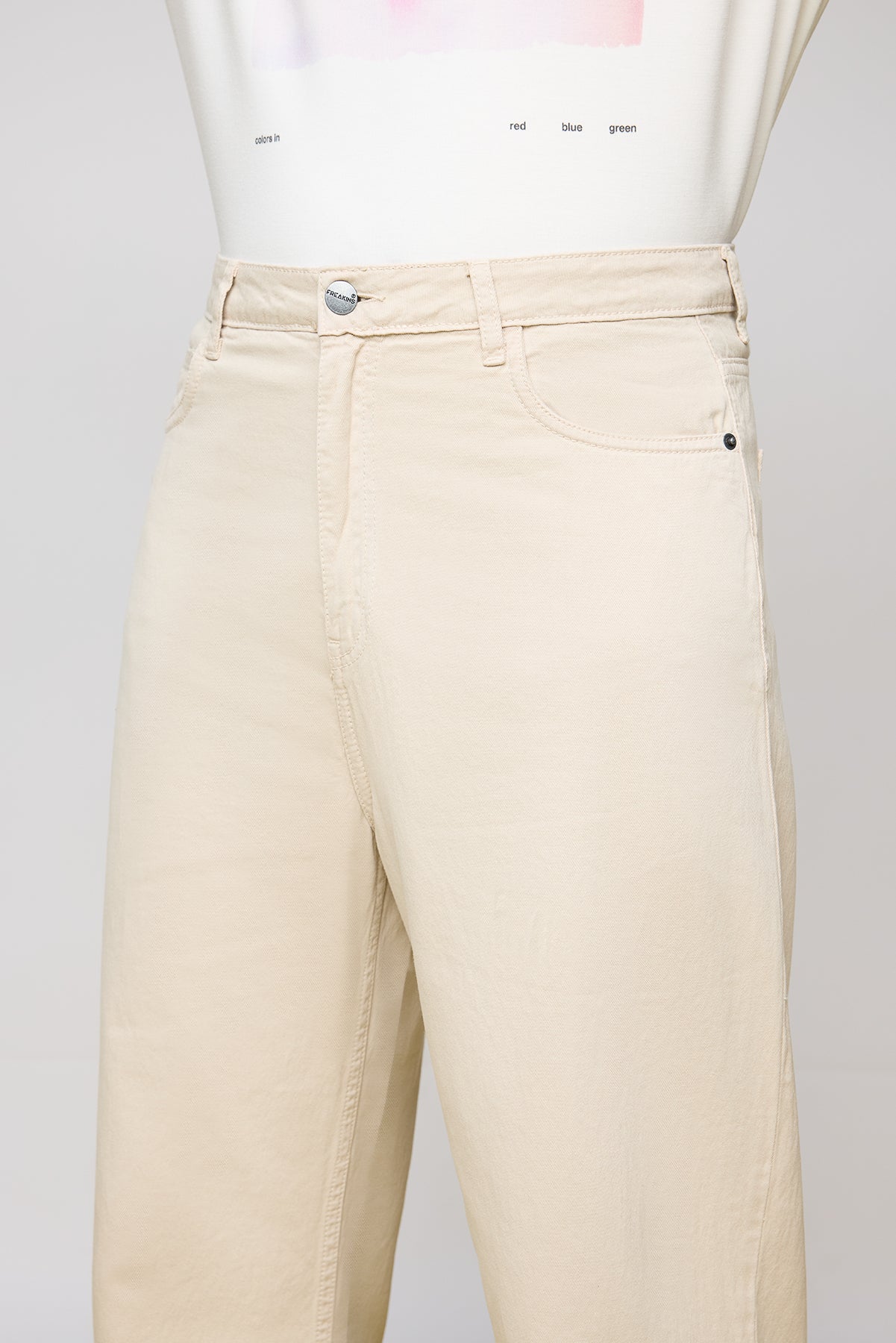 Classic Cream Men's Straight Jeans