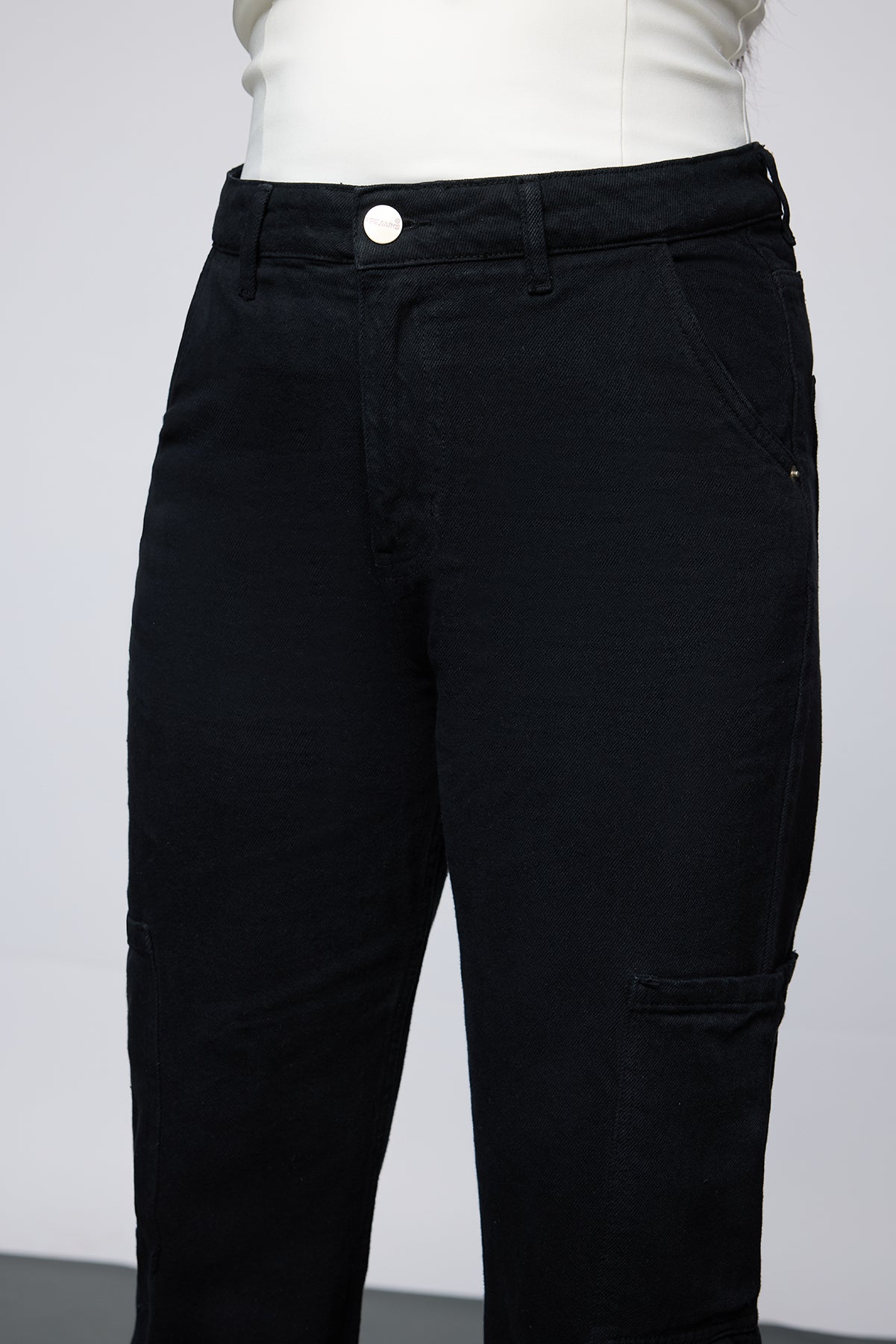Curve Midnight Luxe Straight Cargo Jeans