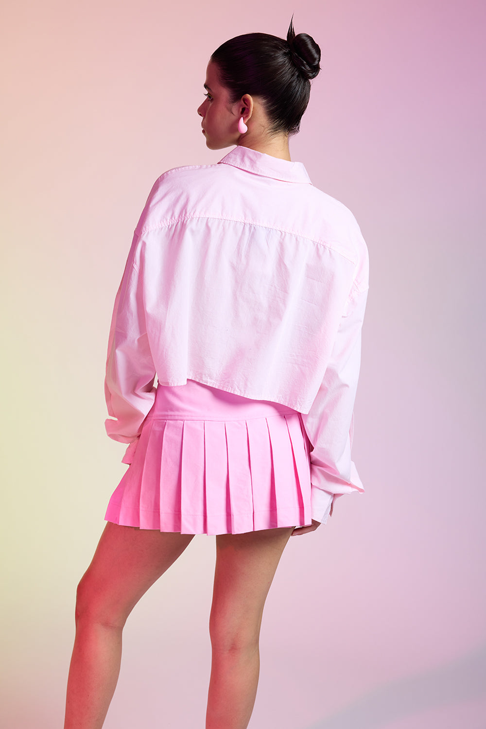 Pink Cropped Cotton Shirt