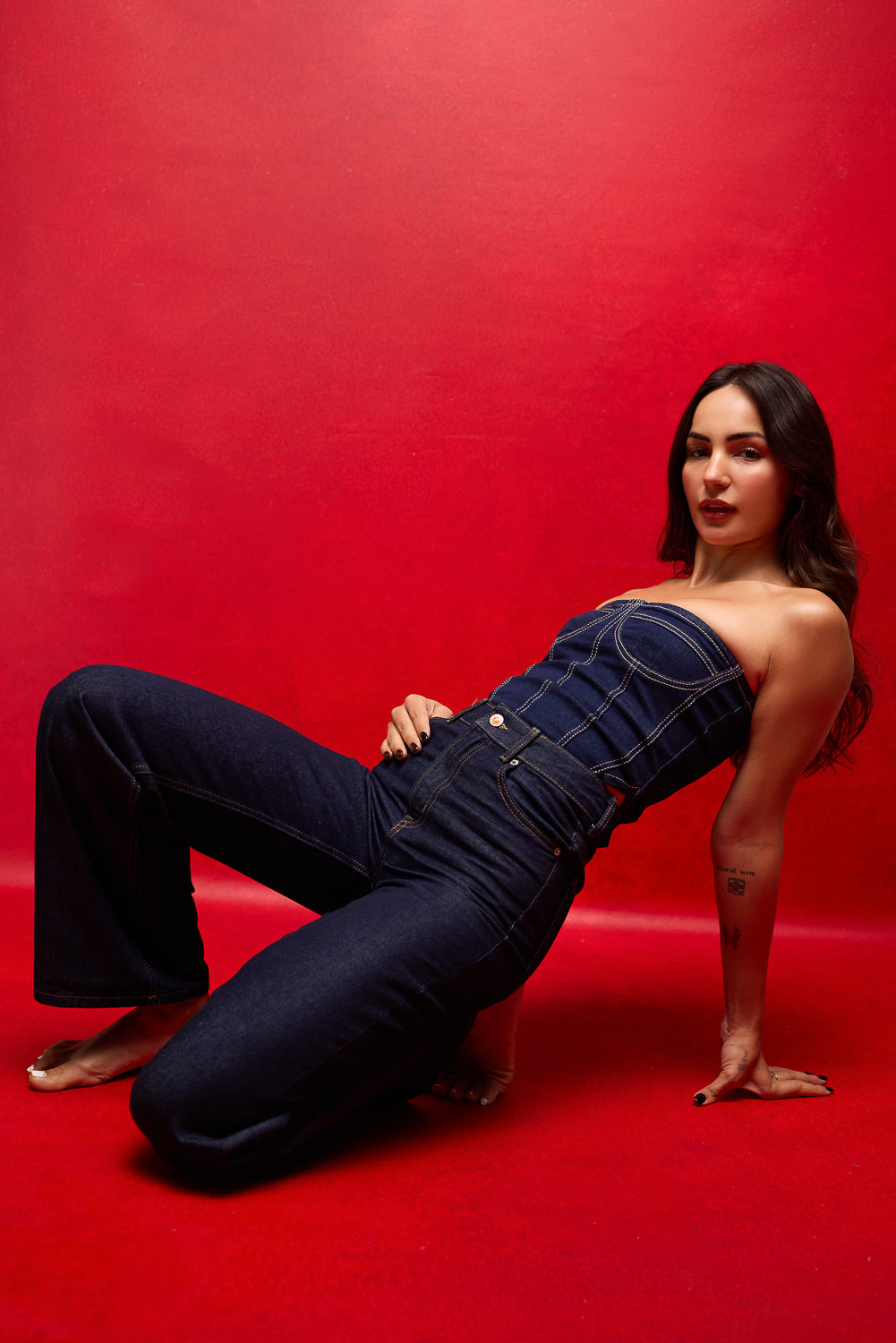 Indigo Blue Women's Bodysuit Tube Top