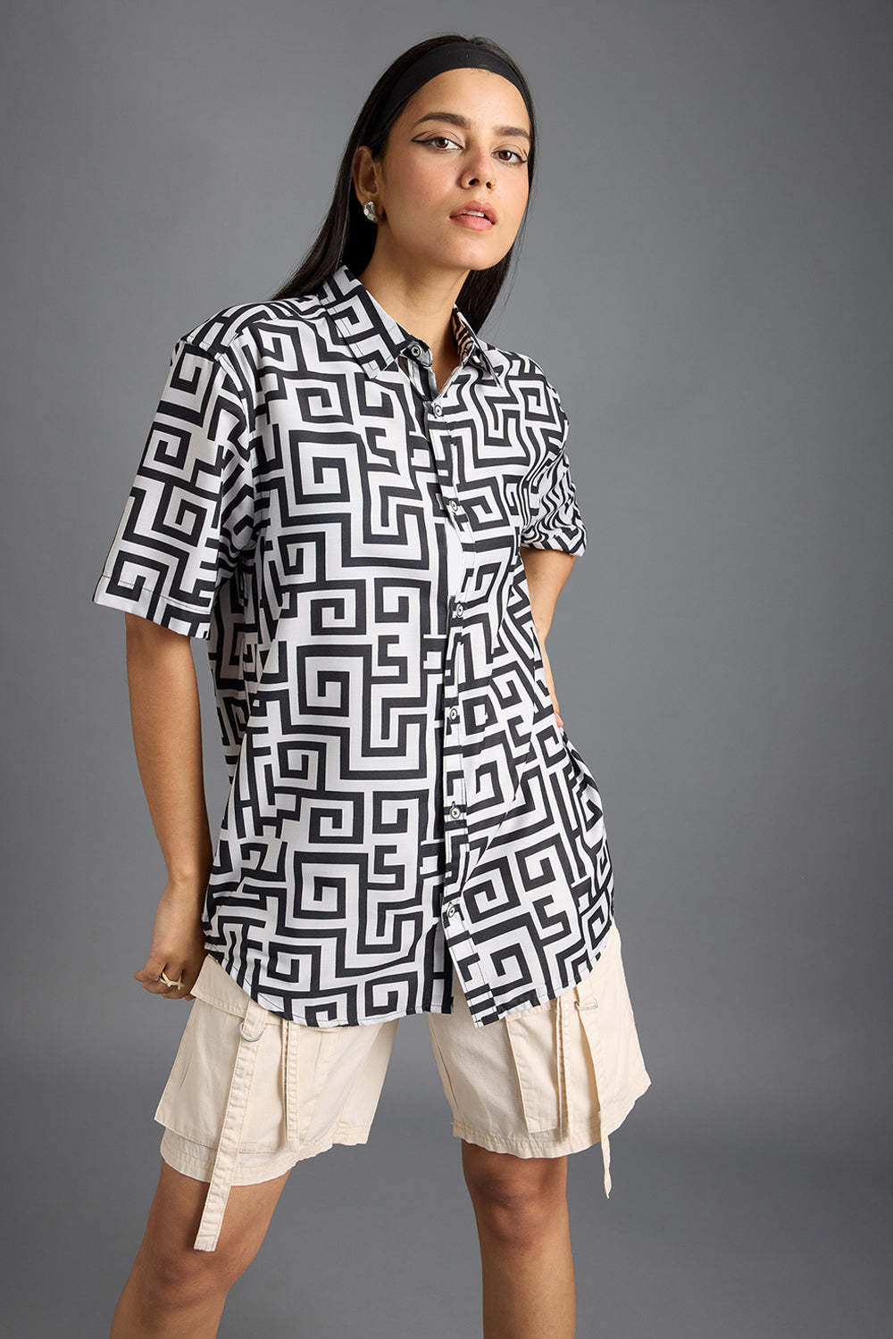 Maze Printed Women's Resort Shirt