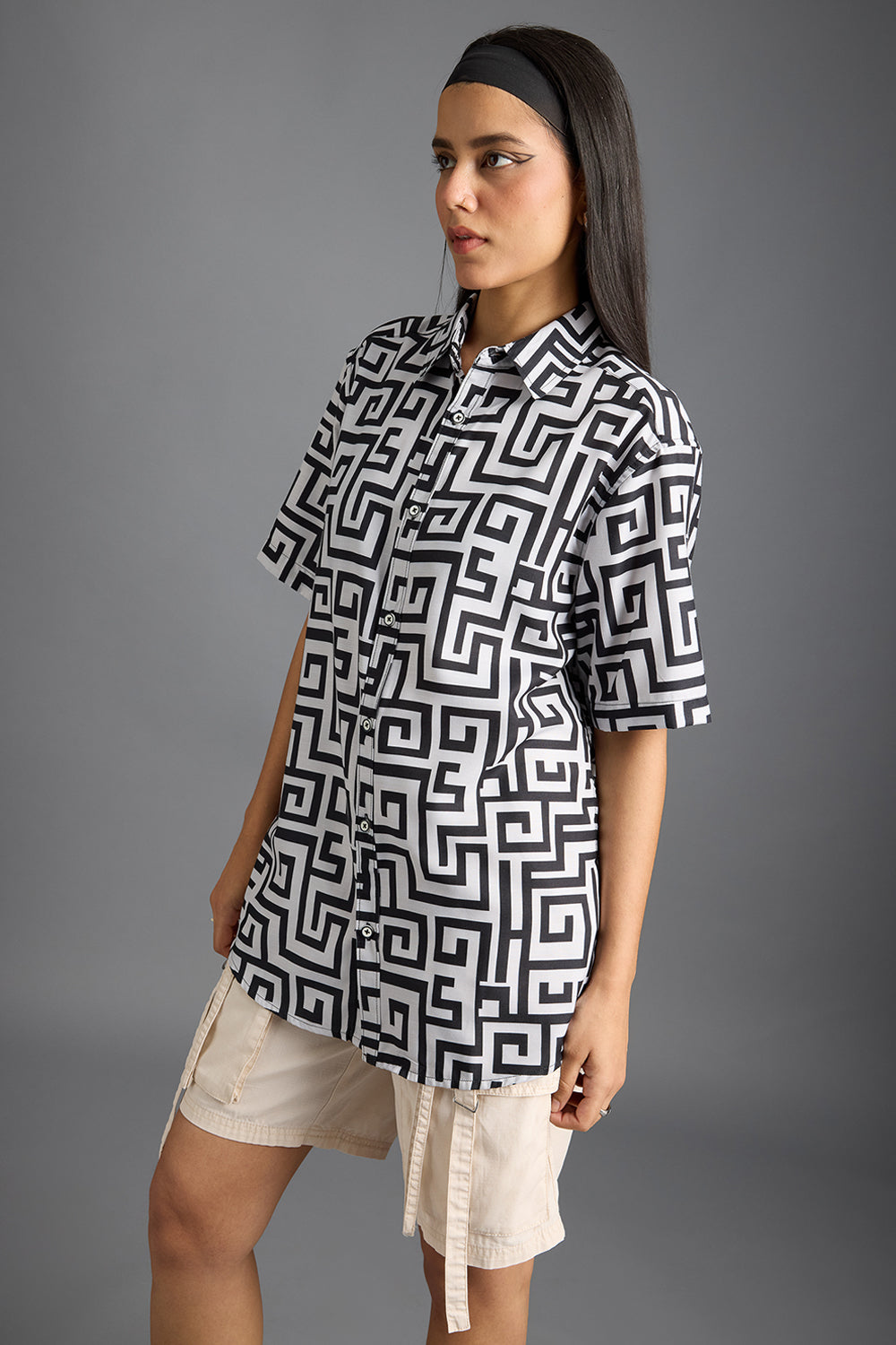 Maze Printed Women's Resort Shirt
