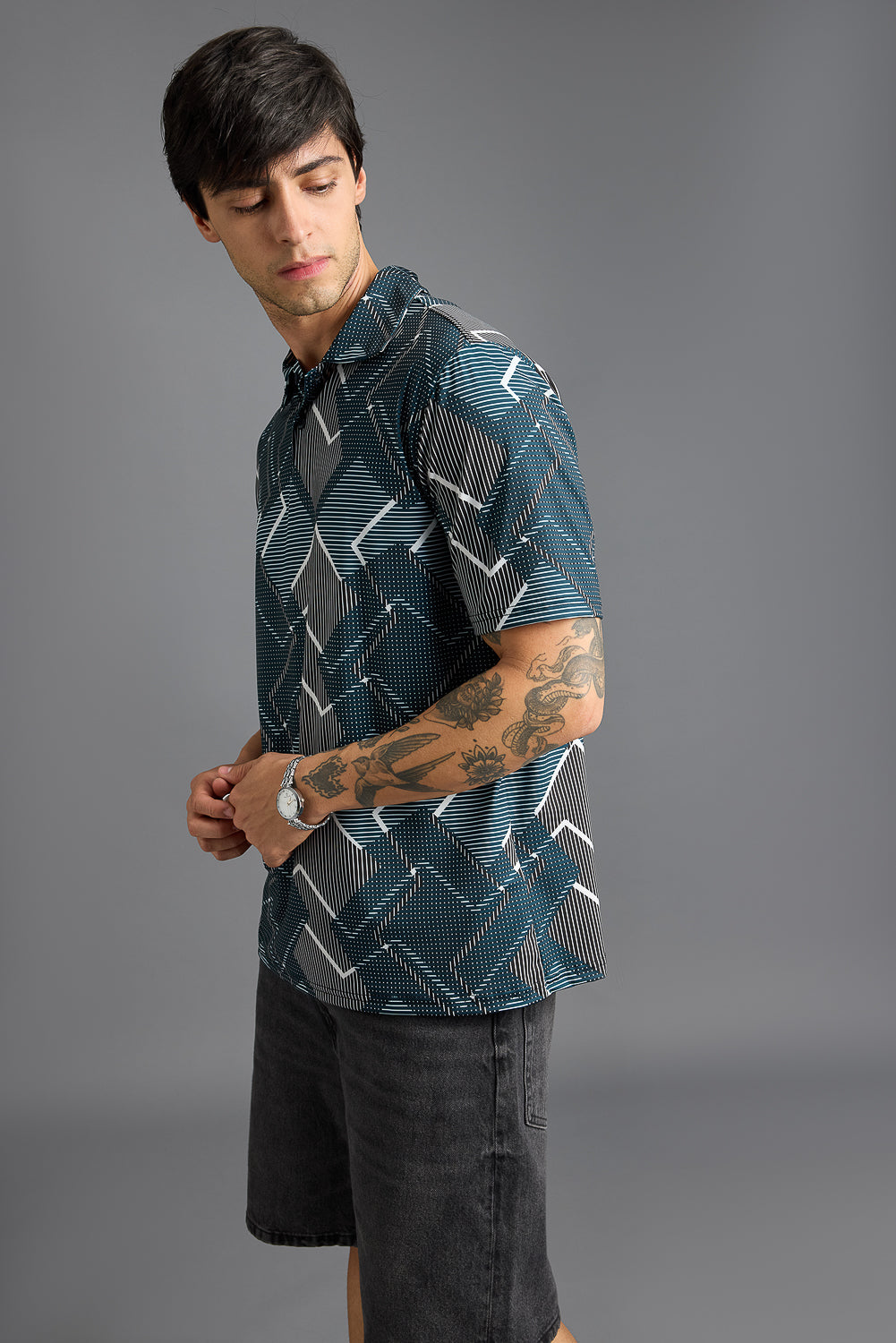 Meta Print Men's Polo T-Shirt