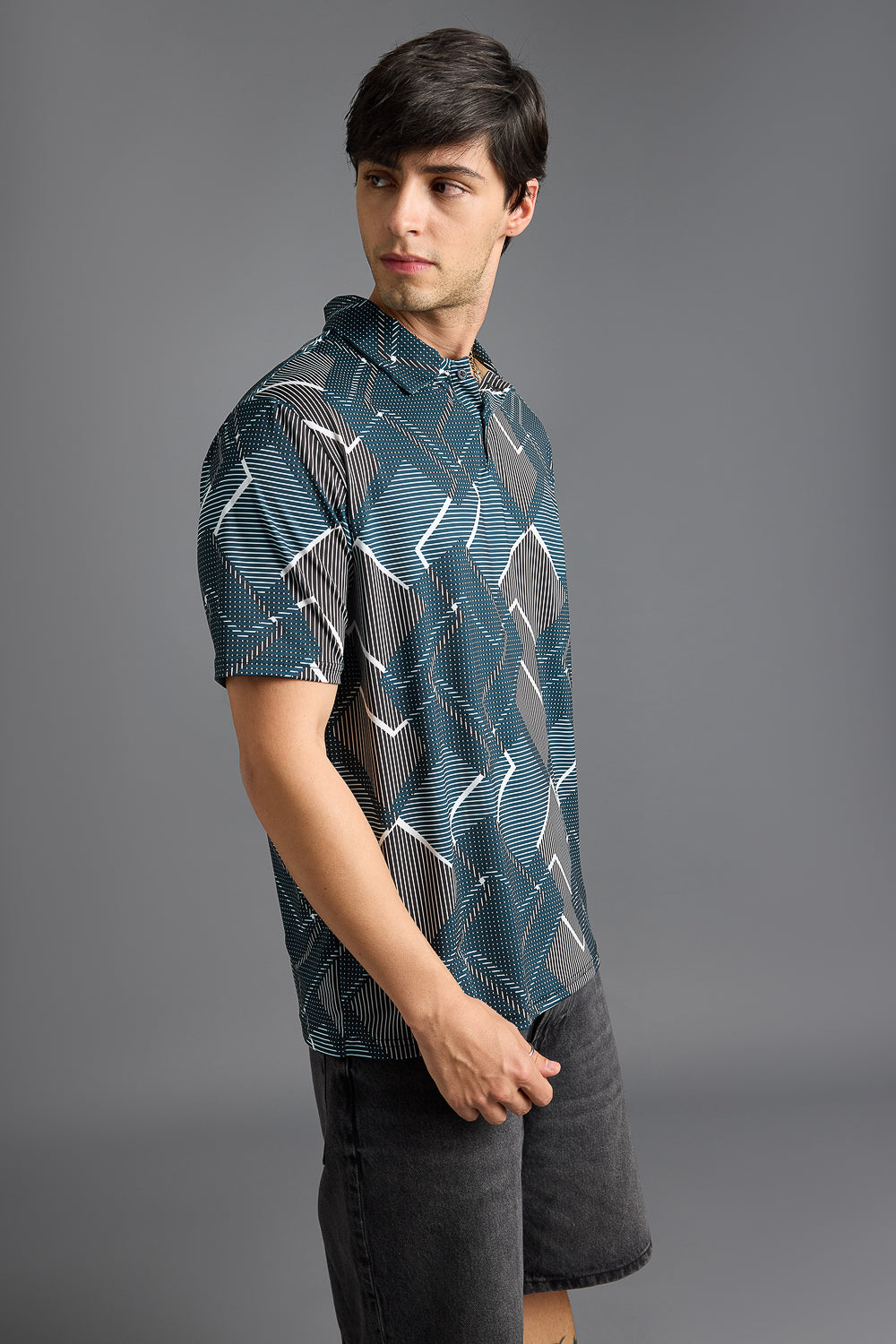 Meta Print Men's Polo T-Shirt