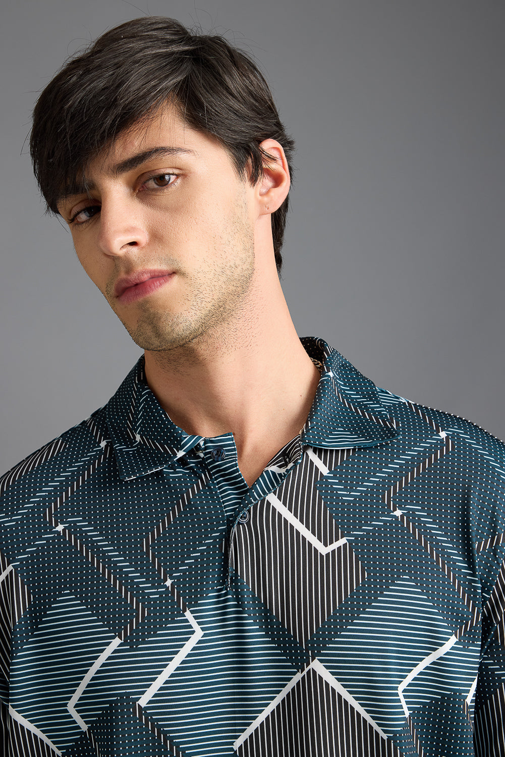 Meta Print Men's Polo T-Shirt