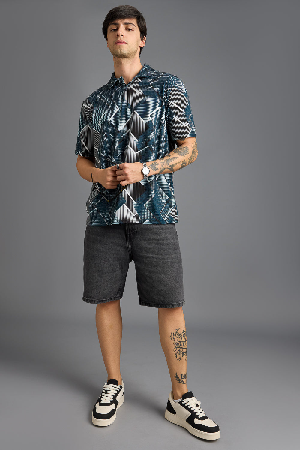 Meta Print Men's Polo T-Shirt
