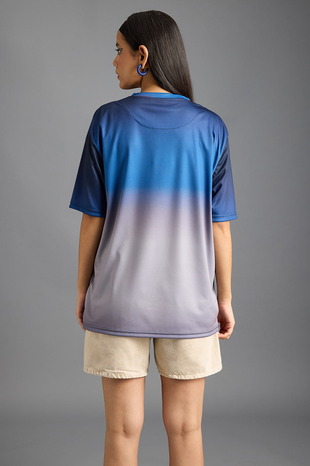Printed Women's T-Shirt- Blue Gradient