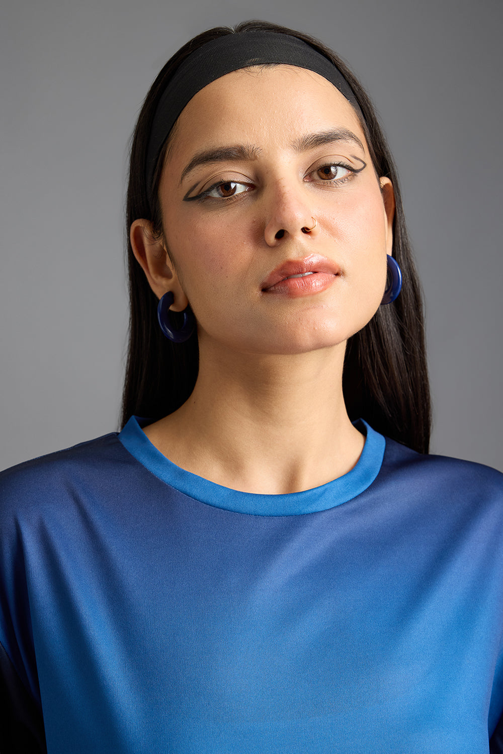 Printed Women's T-Shirt- Blue Gradient