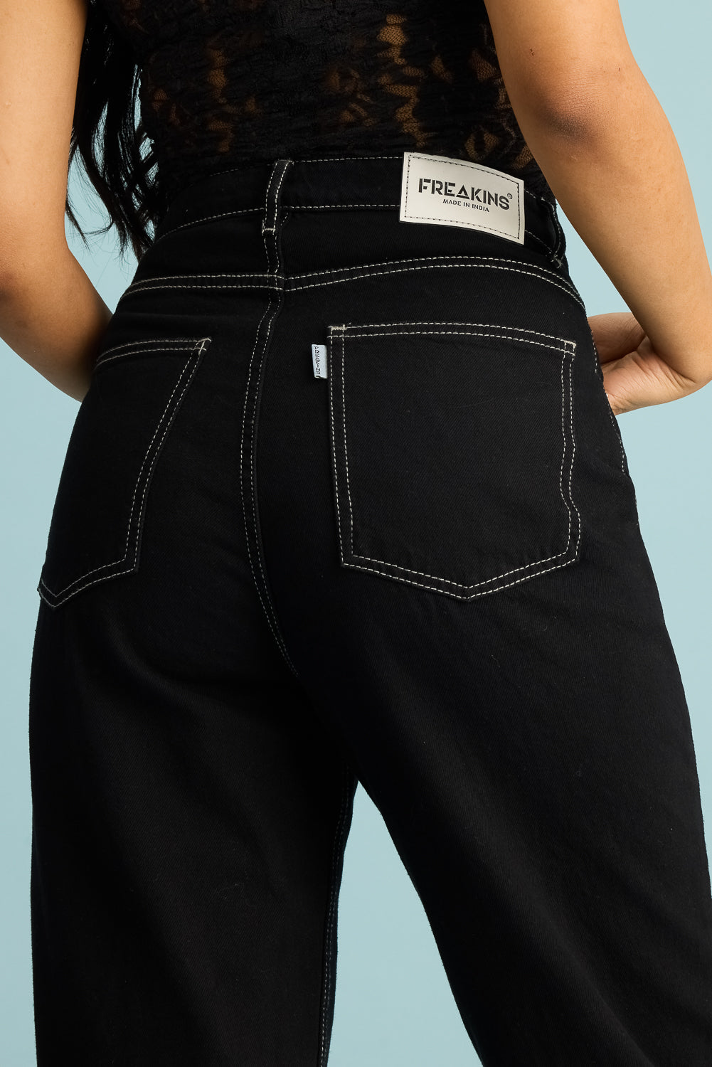 Ebony Distress Women's Straight Jeans