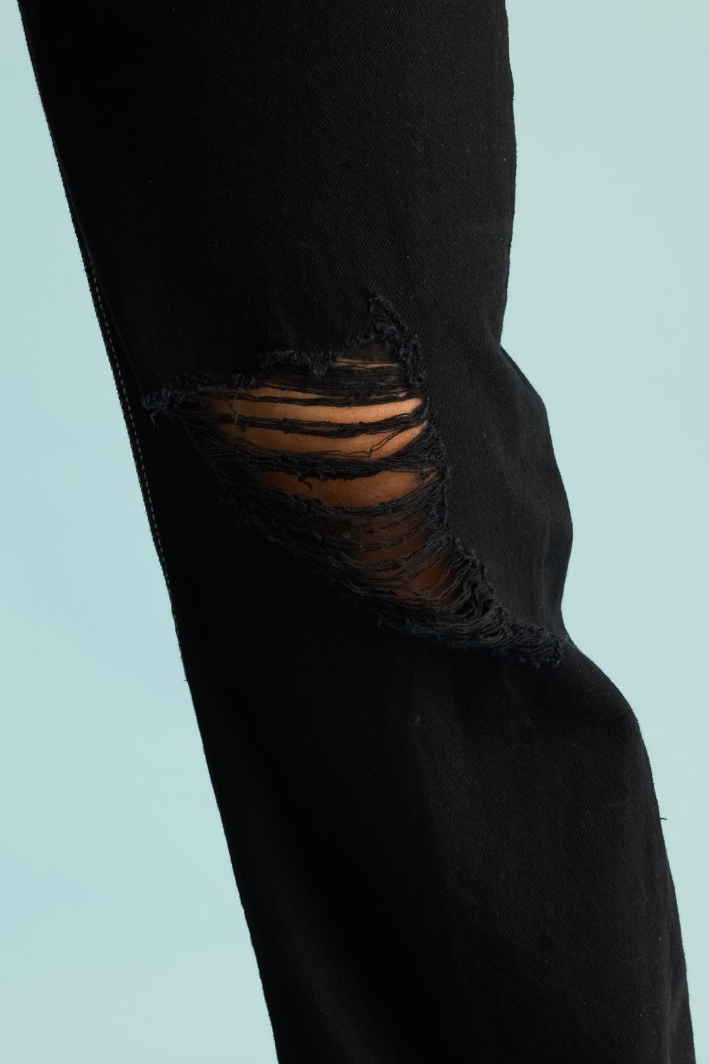 Ebony Distress Women's Straight Jeans