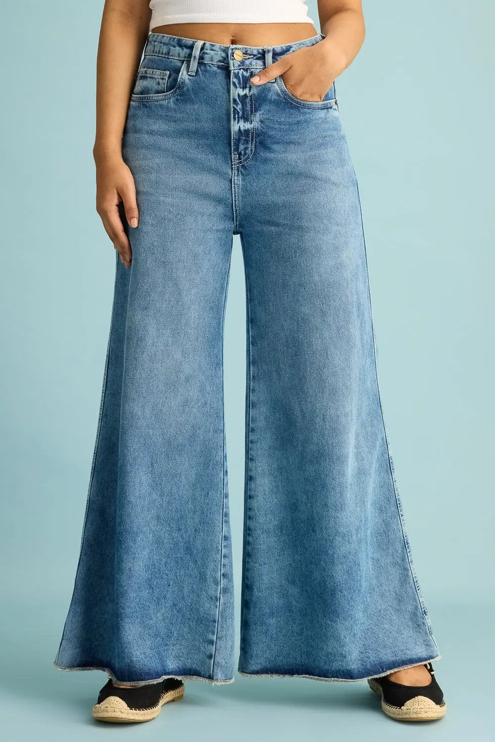 Old School Blue Women's Flare Jeans