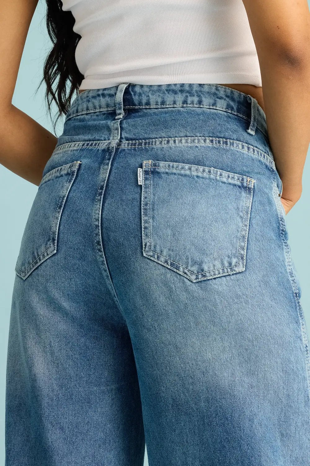 Old School Blue Women's Flare Jeans