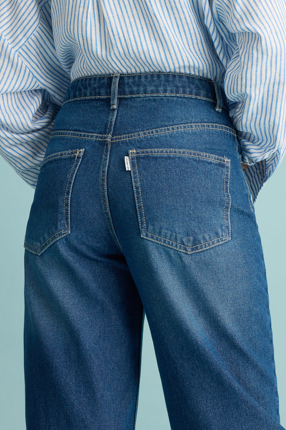 Urban Blue Distress Women's Wide Jeans