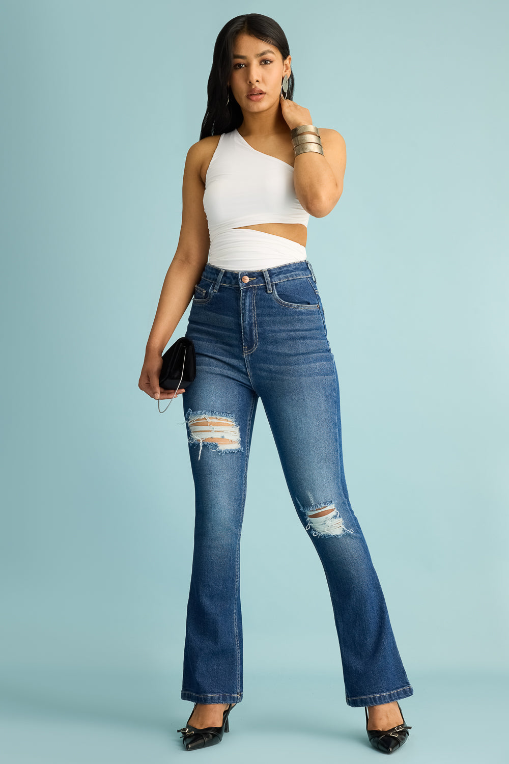 Vintage Sky Distress Women's Bootcut Jeans