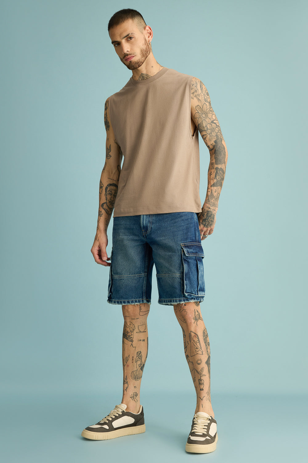 Poseidon Blue Men's Straight Cargo Shorts