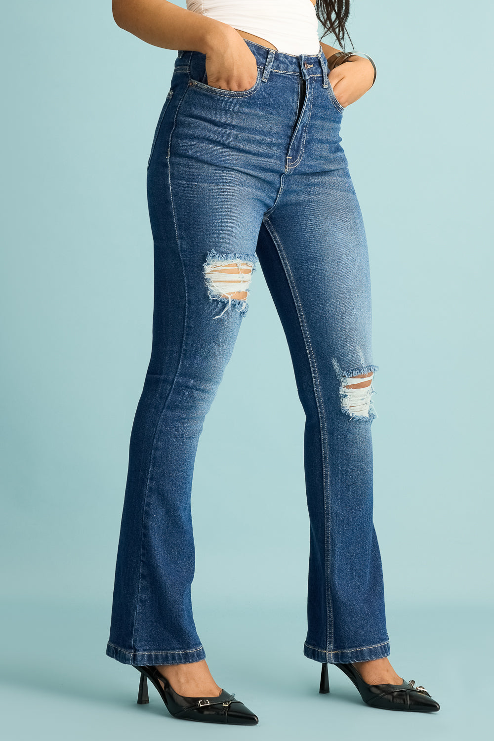 Vintage Sky Distress Women's Bootcut Jeans