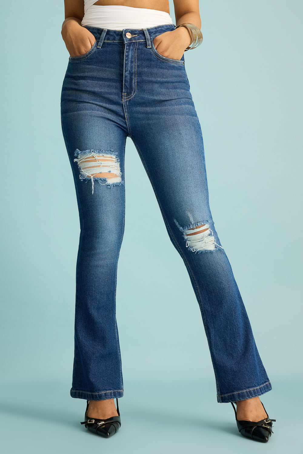 Vintage Sky Distress Women's Bootcut Jeans