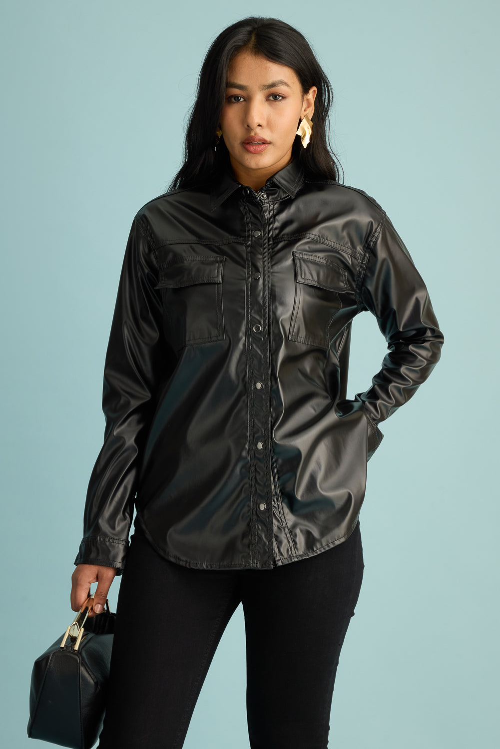 Apocalypse Black Women's Leather Shacket