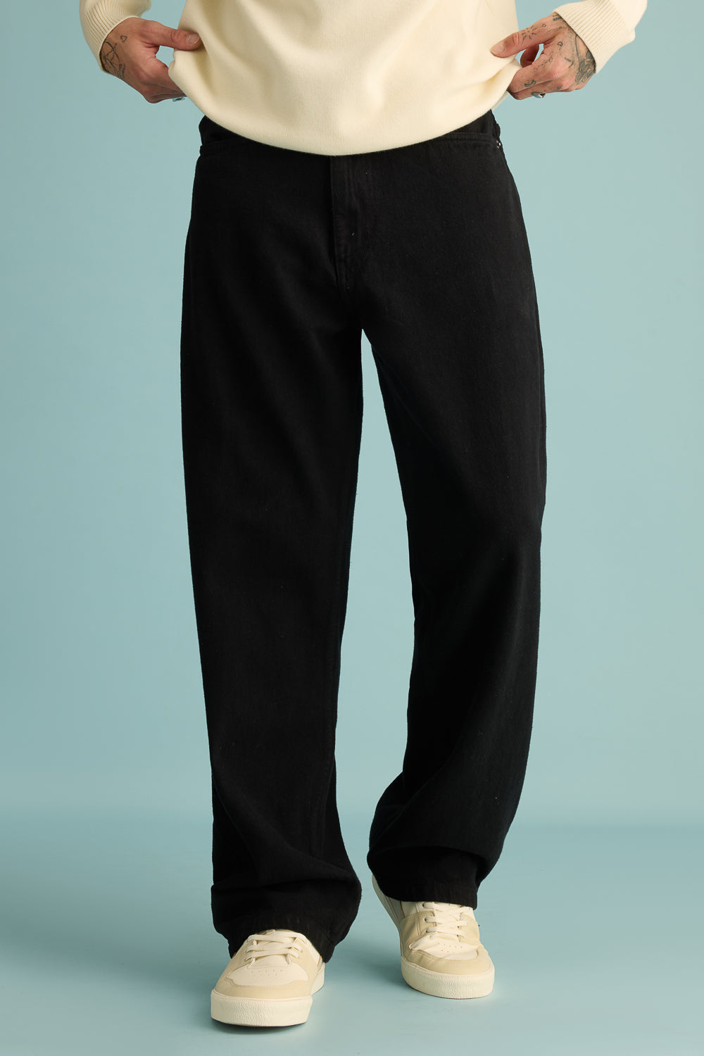 Spruce Black Men's Baggy Straight Jeans