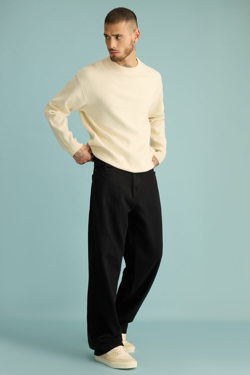 Spruce Black Men's Baggy Straight Jeans