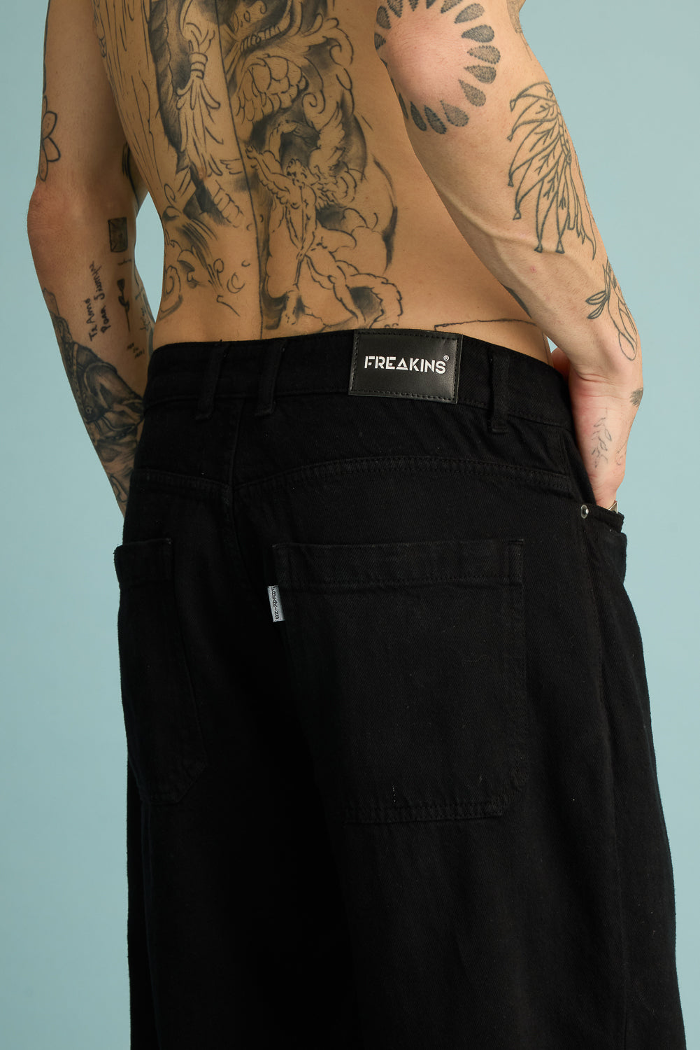 Spruce Black Men's Baggy Straight Jeans