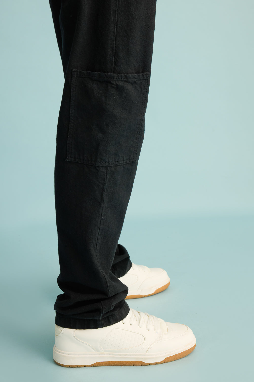 Stealth Black Men's Straight Cargo Jeans