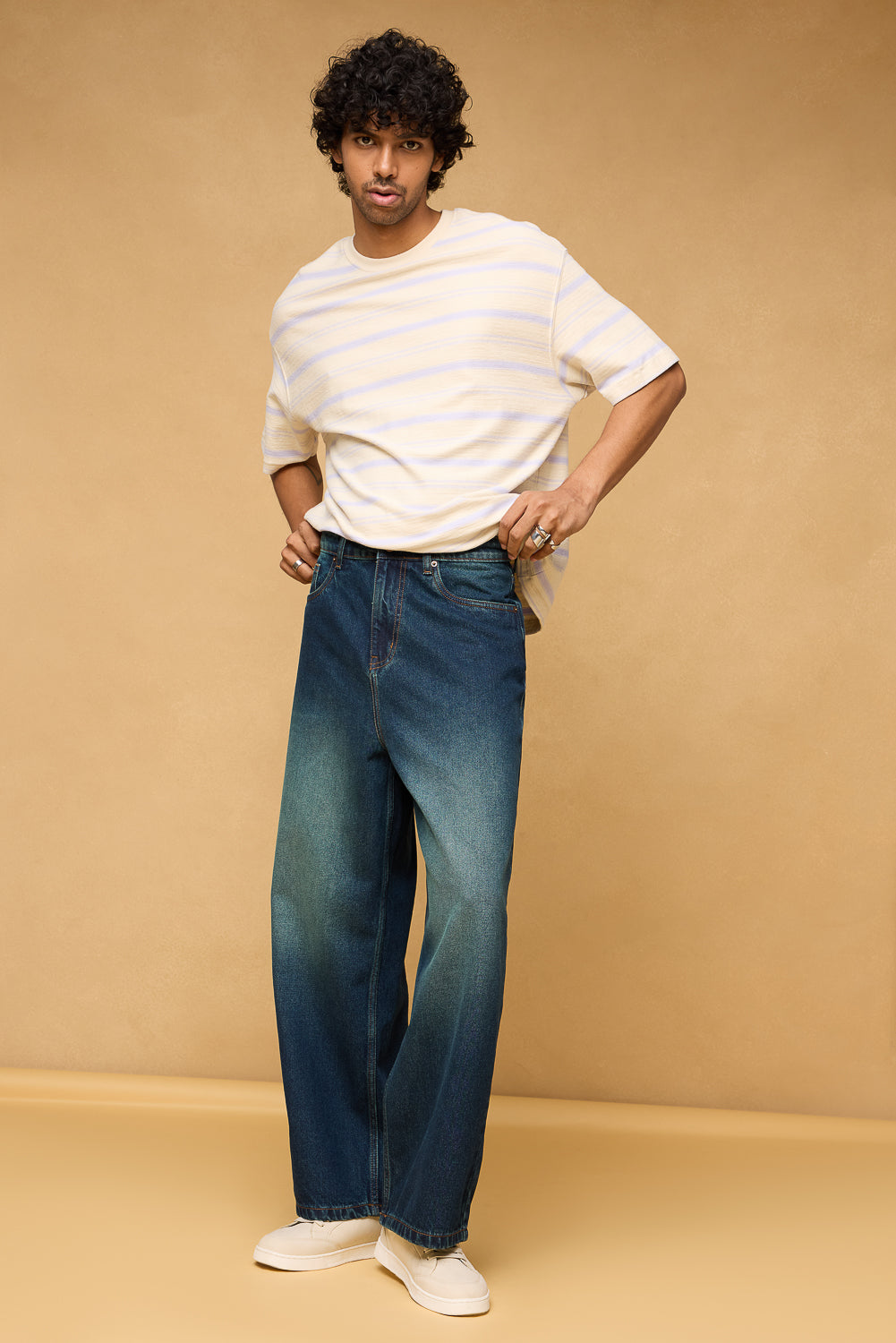 Sea Blue Men's Wide Leg Jeans