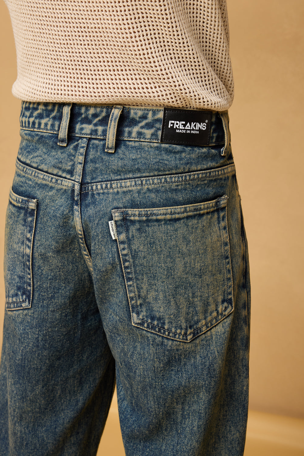Acid Blue Men's Baggy Straight Jeans