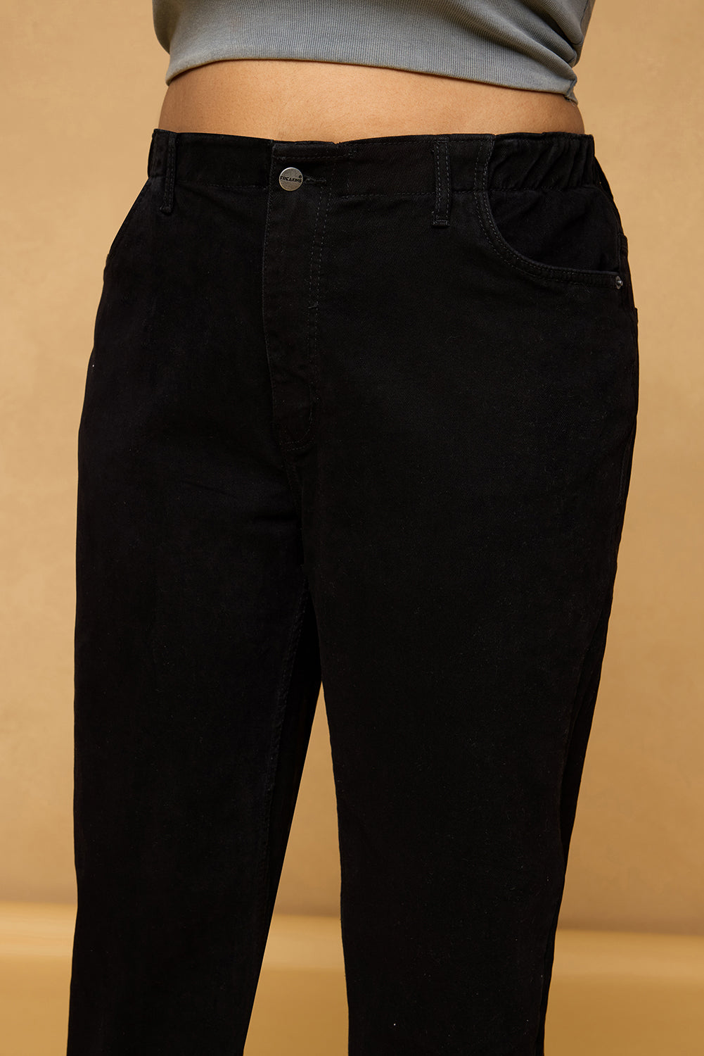 Curve Sleek Black Mom Fit Jeans