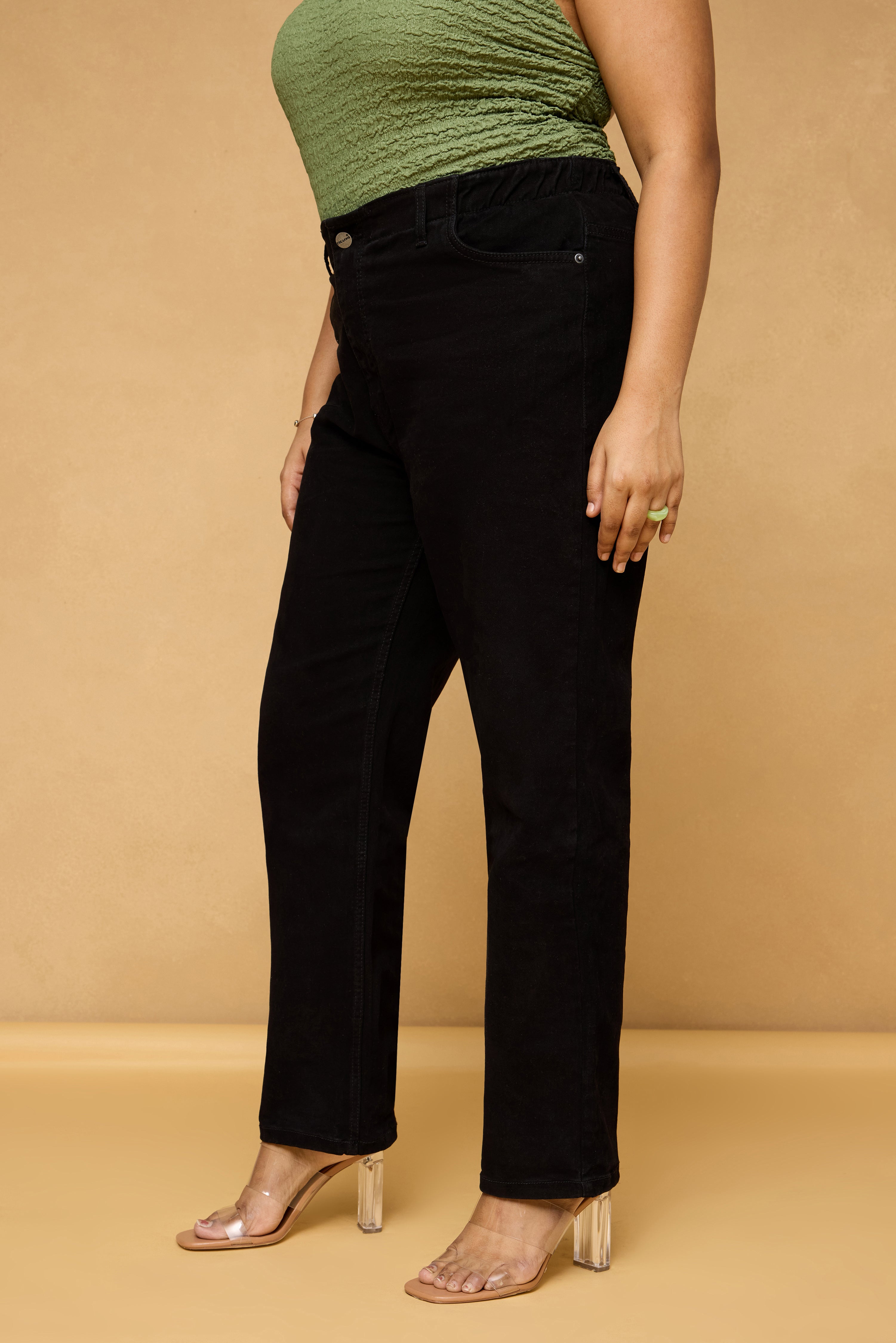 Curve Bean Black Mom Jeans