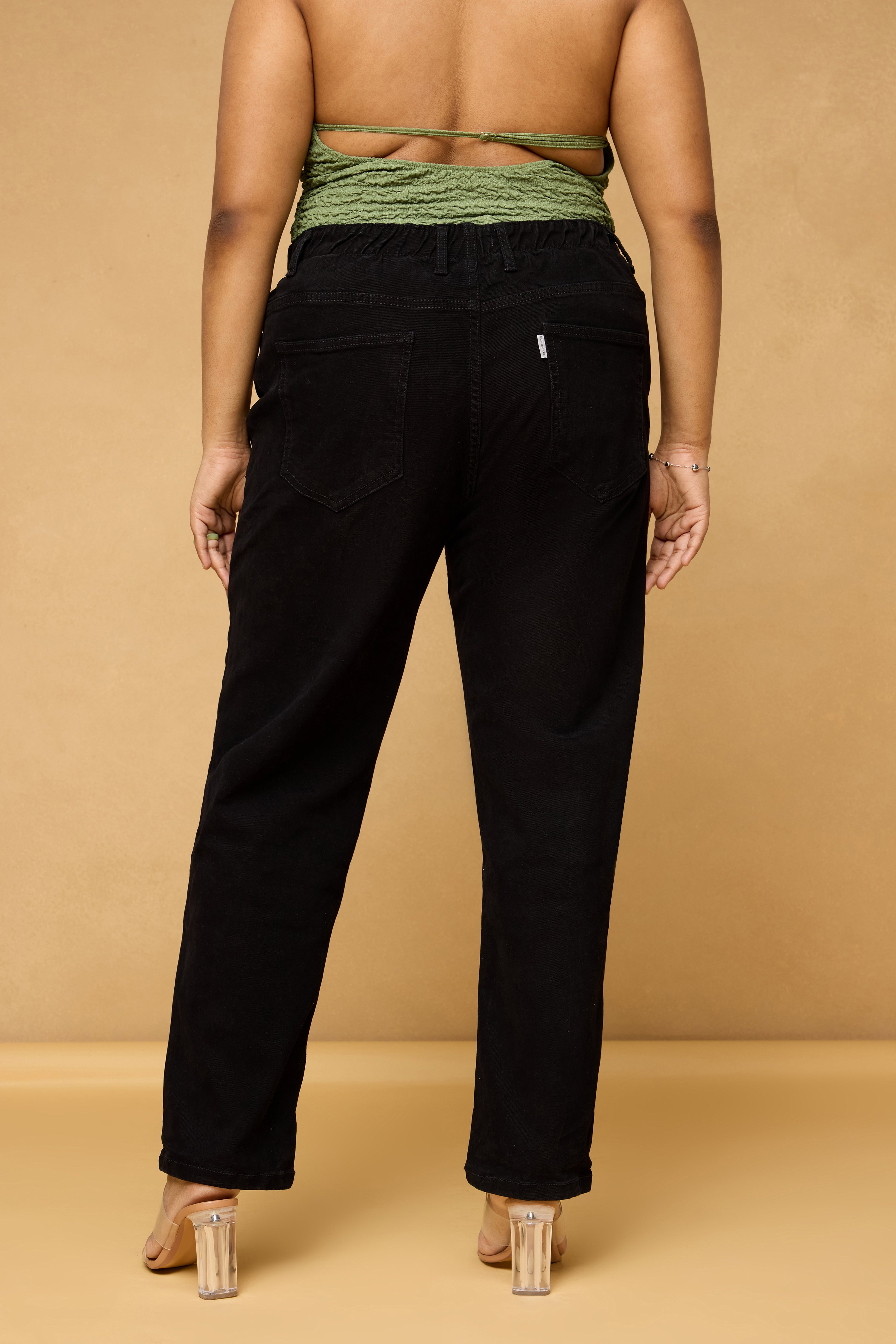 Curve Bean Black Mom Jeans